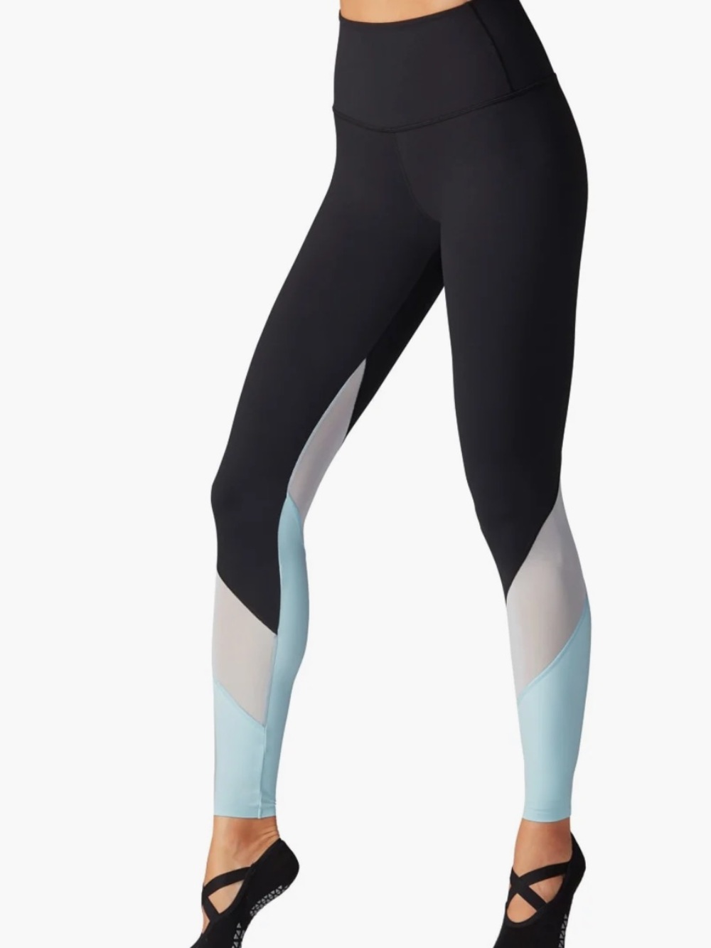 Tavi High Waisted Colorblock Leggings size Large Ebony Multi